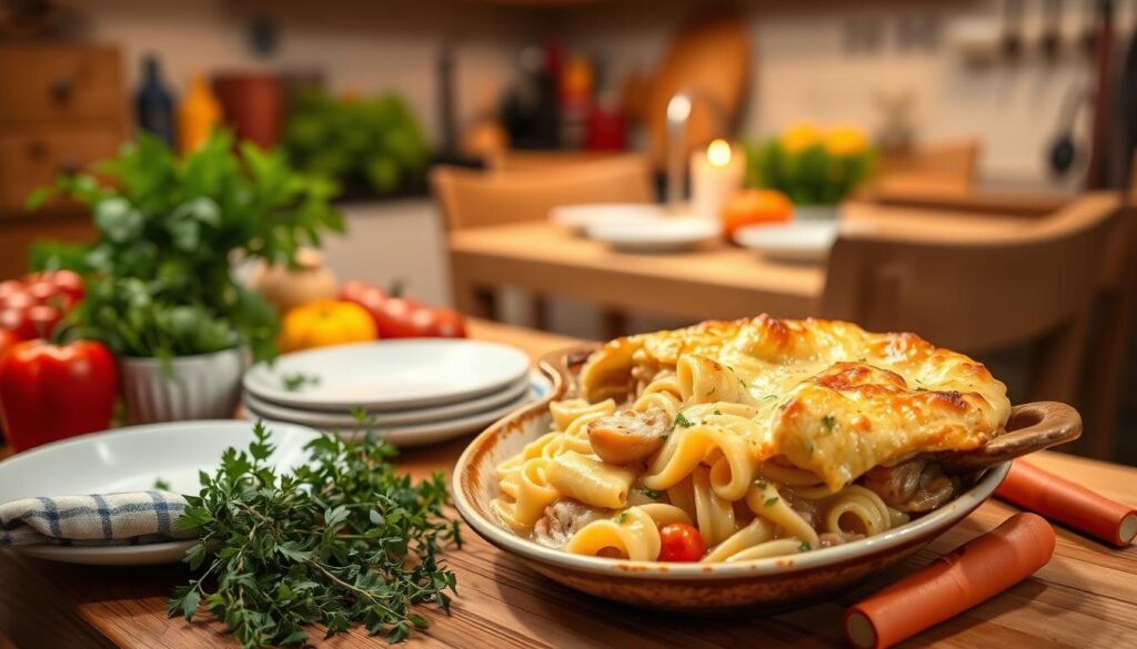 Chicken Pot Pie Noodle Bake Family Dinner