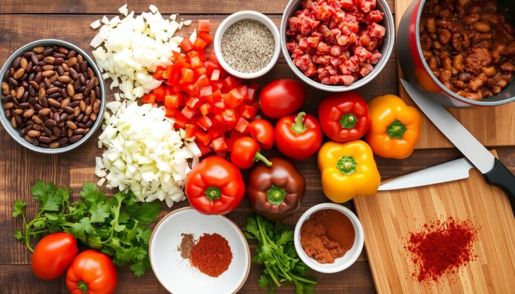 Classic Chili Ingredients Preparation Classic Chili Ingredients Preparation