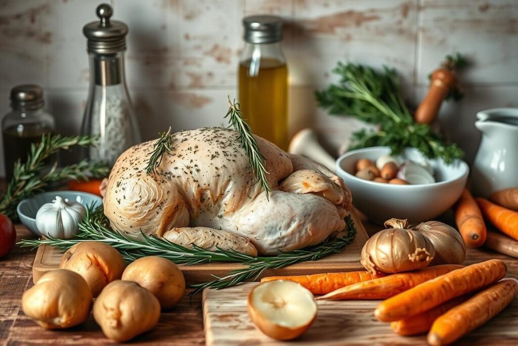 Ingredients for Herb-Roasted Chicken and Baked Potato