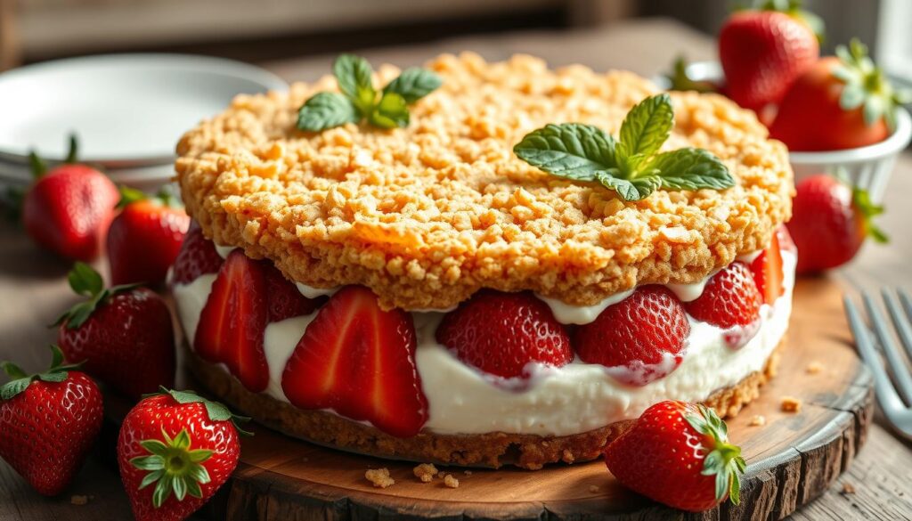 Strawberry Cheesecake Dump Cake