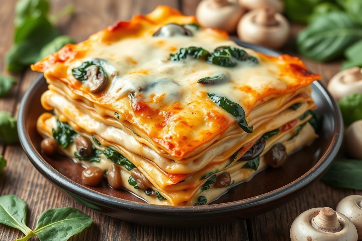 chicken mushroom and spinach lasagna